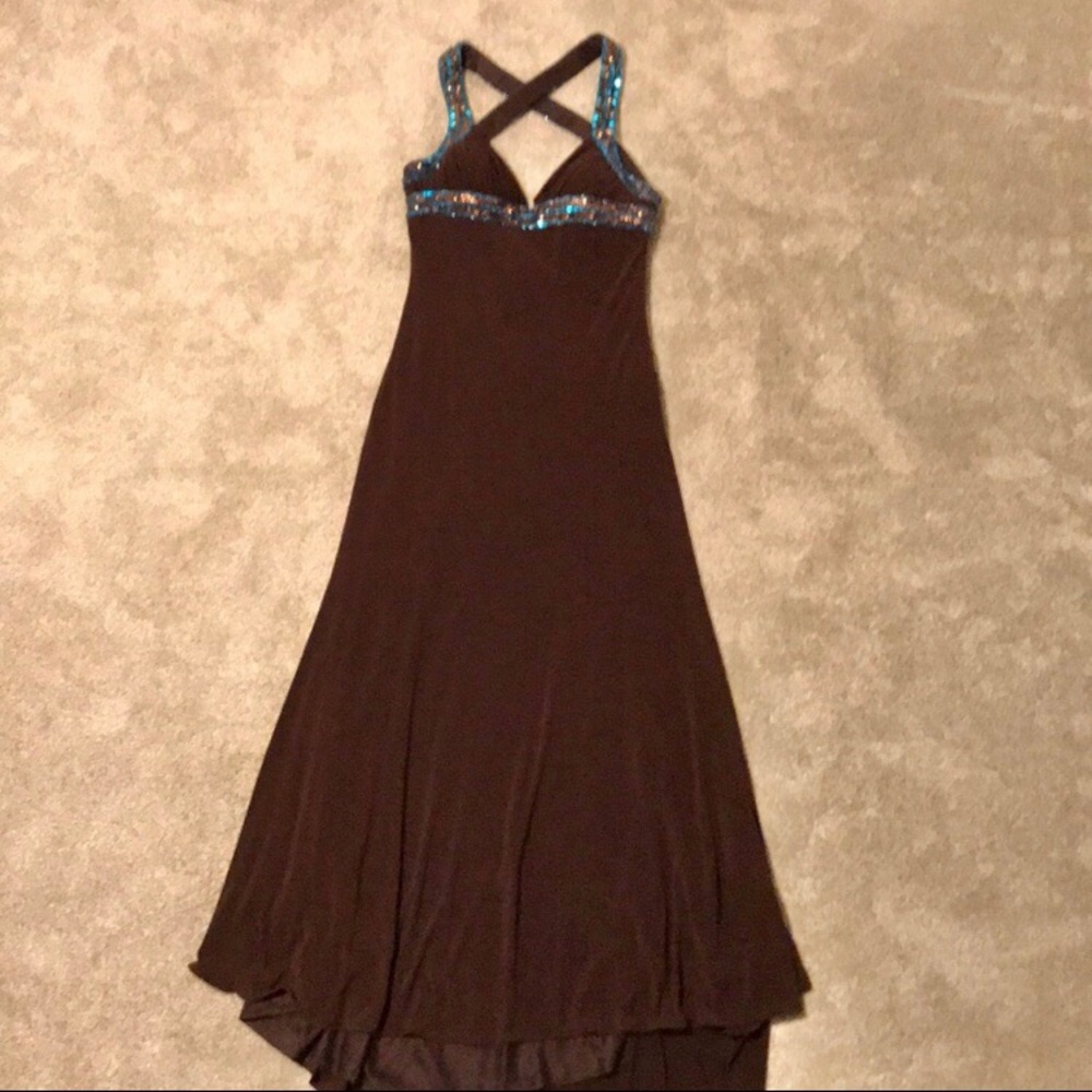 Riva Designs Brown Formal Prom Dress
